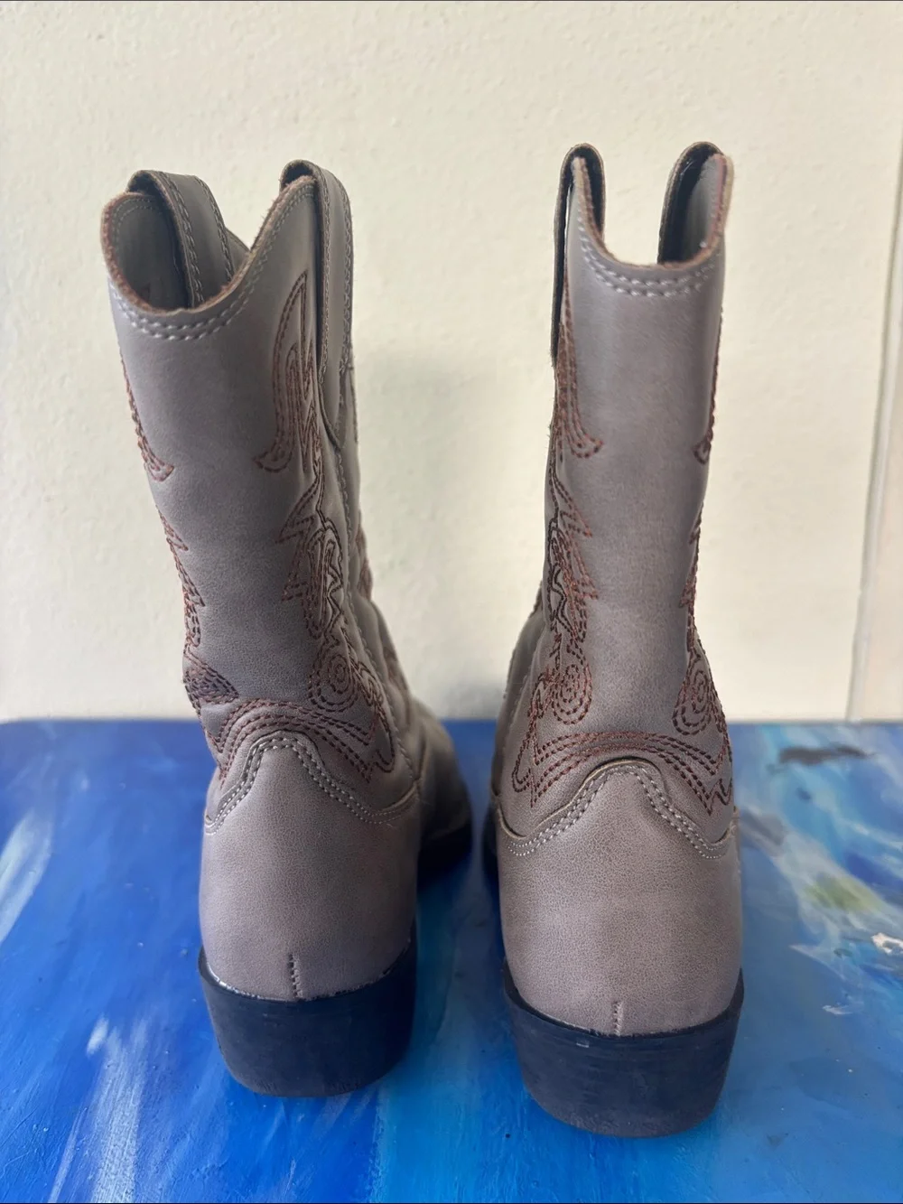 Deer Stags Taupe Kids Western Pull-On Boots
